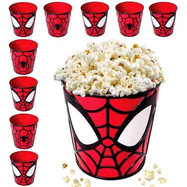 Imagem de 15 Potes para Pipoca Homem Aranha Spider-Man Balde 2L p/ Sacolinha Sur