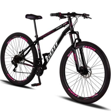 Imagem de Bicicleta Aro 29 Aço Carbono Gott Vortex Rx 21v Com Suspensão E Freio A Disco Preto-rosa