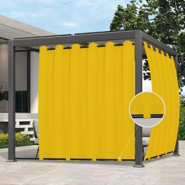 Imagem de Cortinas externas fáceis de usar, impermeáveis, 110x96cm, amarelas, 1 