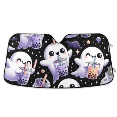 Imagem de Guarda-sol dobrável para o dia das bruxas, bolha, chá, pára-brisa para carro, protetor solar, bloqueia raios UV e protege seu carro