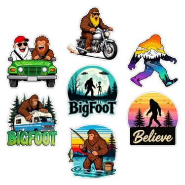 Imagem de CHGCRAFT 7 peças de adesivos de carro orangotango florestal coloridos engraçados floresta orangotango autoadesivos refletivos adesivos de carro decalque à prova d'água para motocicleta, capacete