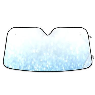 Imagem de Viseiras de carro azuis com glitter, persianas de carro para janelas dianteiras, proteção UV persiana dobrável para janela de carro, para-sol para caminhão, acessórios de carro