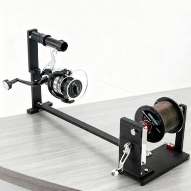 Imagem de Enrolador de carretel de linha de pesca, estação de carretel giratório, tensão de enrolamento ajustável, enrolador de cabo multifuncional, parafuso de 120 mm, para molinete giratório e fundição