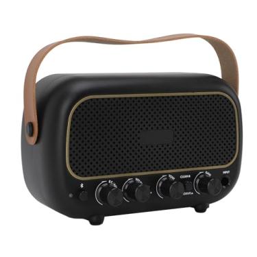 Imagem de Brrnoo Mini Amplificador de Guitarra, Amplificador de Guitarra Elétrica Recarregável de 5 W Com 2 Alto-falantes e Saí de Fone de Ouvido, para Performance de Prática de Guitarra
