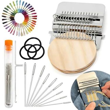 Imagem de idoltimes Kit de remendo de tricô, mini tear de patchmaker para iniciantes, ferramenta de tecelagem tipo Speedweve pequeno