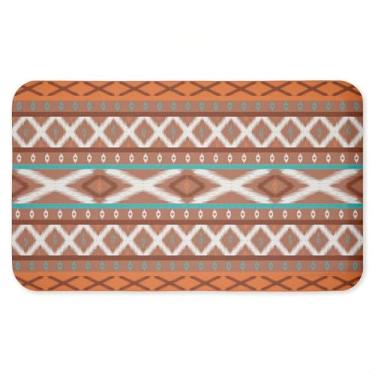 Imagem de Tapete antifadiga Earthy Boho Pattern Antifadiga, ergonômico acolchoado para cozinha e tapete de pé com suporte antiderrapante, tapete de conforto ecológico, design por Angela Nickeas, 76 cm x 45 cm