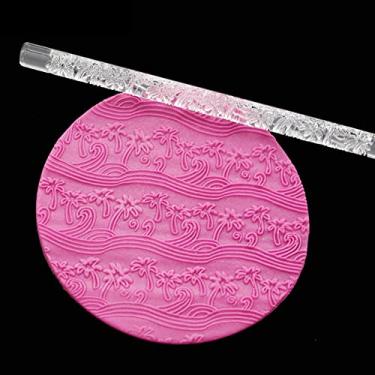 Imagem de GLOGLOW Rolo de Massa de Acrílico Com 28 Padrões, Material Compatível Com FDA, Aderência Confortável, 16 X 1 Cm, Leve para Produtos de Panificação de Massa e Pastelaria (52012 Praia dos Coqueiros)