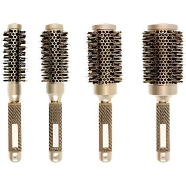 Imagem de Kit 4 Escovas Profissional Vazadas Térmicas Cerdas de Javali Ionica Pa