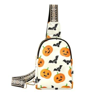 Imagem de CEBUGI Bolsa tiracolo feminina com estampa de abóboras de desenho animado para mulheres, pochetes transversais para trilhas, viagens ao ar livre