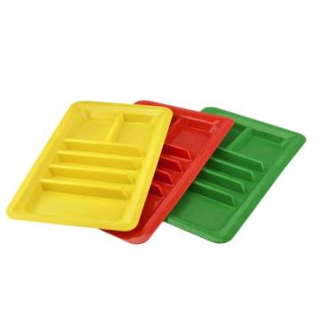 Imagem de Conjunto de 3 pratos de plástico para suporte de taco – Bandejas de taco empilháveis sem BPA com divisórias, travessas grandes de 30 cm sem bagunça para conchas duras e macias, seguras para