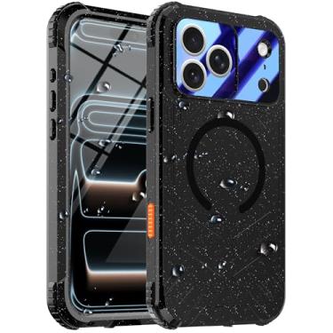 Imagem de Mangix Capa para iPhone 17 Pro, magnética, compatível com Magsafe, protetor de tela integrado, resistente, resistente, IP68, à prova d'água, à prova de poeira, capa para celular para Apple iPhone 17