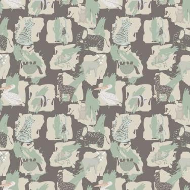 Imagem de Vinjiasin Selva Safari Peel and Stick Papel de parede fofo animal removível mural de parede autoadesivo para quarto de crianças, berçário, quarto de bebê, sala de jogos, sala de estar, decoração de