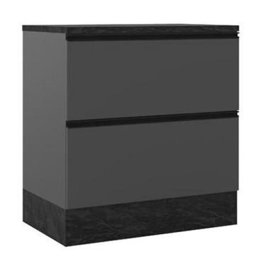 Imagem de Balcão 1 Porta 1 Gaveta 0,80m Para Cooktop Com Tampo Lotus Grafite - F