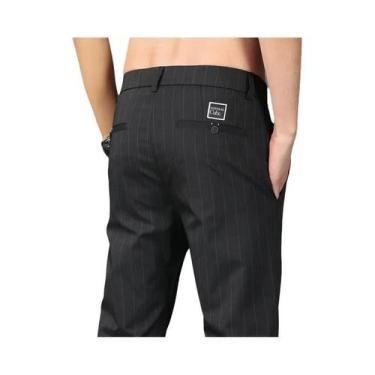 Imagem de Calças Casuais Slim Straight Para Homens, Moda Primavera Verão, Listra