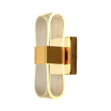 Imagem de Luminária De Parede Moderna Em Acrílico E Alumínio Com Luz Quente, Est