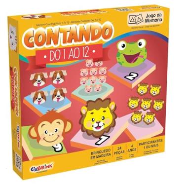 Imagem de Jogo da Memória Contando do 1 ao 12, 24 Peças em Madeira, Brinquedo Educativo para 4+ Anos