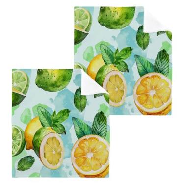 Imagem de xigua Toalhas de mão de algodão limoeiro, toalhas de banho multiusos e absorventes toalhas de rosto macias para a pele para banheiro, cozinha, hotel, academia, panos de lavagem, pacote com 6, 30 x 30