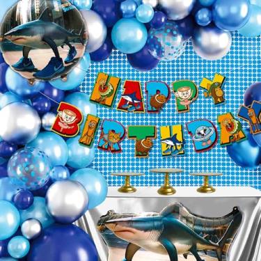 Imagem de Tralalero Tralala Italian Brainrot Kit de arco de balão - Decorações de feliz aniversário para festa temática Brainrot, suprimentos de decoração de aniversário