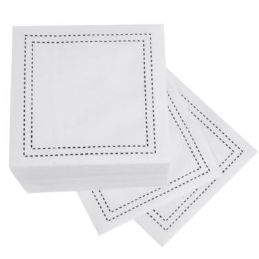 Imagem de Pacote com 50 guardanapos de coquetel brancos descartáveis - guardanapos de sobremesa premium de 12 x 12 cm para casamentos, festas, aniversários, chá de panela, aniversário, adequado para