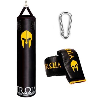 Imagem de Kit Troia Sport Saco De Pancada Vazio Pró 160x100 cm + Luva Bate Saco-Unissex