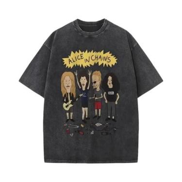Imagem de Camiseta Vintage Masculina Da Banda De Rock Alice in Chains, Estilo Y2