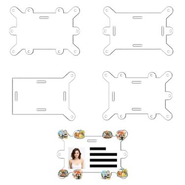 Imagem de Porta-alfinetes para crachá Buddy – Quatro estilos de acrílico para crachá horizontal com suporte de pino, 4 peças de suportes de crachás de enfermeira, topo vertical de cartão de identificação de
