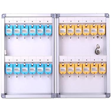 Imagem de Porta-chaves para armário de chaves de parede de liga de alumínio resistente ao ar livre, organizador de chaves montado na parede 24/48/96, caixa de gerenciamento de chaves de carro para hotel, grande