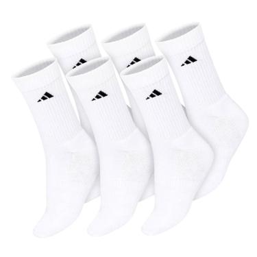 Imagem de Meia Adidas Cushion Cano Alto Pack Com 06 Pares Branco-G