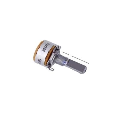 Imagem de 1 potenciômetro rotativo de unidade dupla RK163 A50KX2 16-Type A50K 6 pinos 20 mm meio eixo 50KAX2