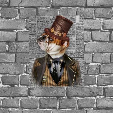 Imagem de Placa Decorativa Bulldog Inglês Vintage 18X27Cm