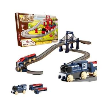 Imagem de Conjunto De Trilhos De Trem Elétrico Para Meninos 44 Peças Brinquedos 