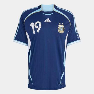 Imagem de Camisa Seleção Argentina Away 2006 Messi N19 Adidas Masculina, Azul, M