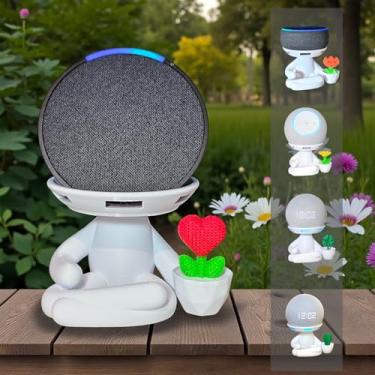 Imagem de Suporte Alexa Echo Dot 3, 4 e 5, Echo Pop e Echo Max Robert Flor Coracao Multiuso e outros. Coleção, Decoração Presente. Stand de Mesa