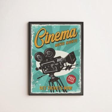 Imagem de Quadro Decorativo Cinema Retrô 24X18Cm