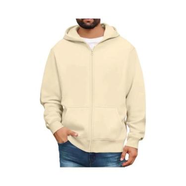 Imagem de Moletom Masculino Com Capuz Em Cores Sólidas E Bolsos Tipo Canguru, Ja