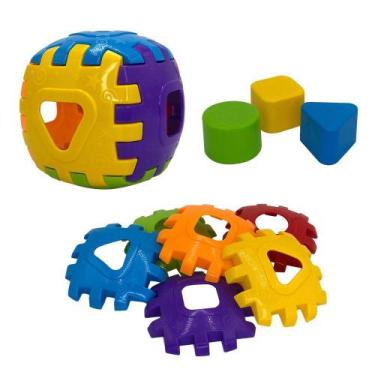 Imagem de Brinquedo Cubo Didático Monta Desmonta 3 Peças de Encaixar - JXP BRINK