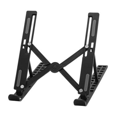 Imagem de Suporte de laptop ajustável para mesa, suporte de elevação portátil dobrável para laptop, suporte ventilado, compatível com laptops de 10 a 15,6 polegadas (preto)