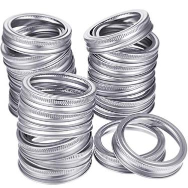 Imagem de Tampa de Enlatamento Mason Boca Regular Tampas Lata Tipo Split À Prova Vazamentos e Herméticas Seguras para Jarras com Bandas Selagem Reutilizáveis Compatíveis a Maioria das Marcas Adequadas Armazenam