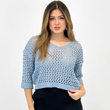 Imagem de Blusa Via Tricot Modal Manga 3/4 Feminina-Feminino