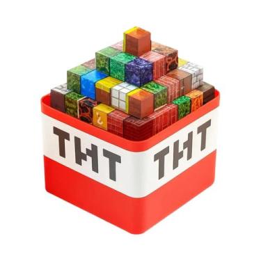 Imagem de Conjunto De Blocos Magnéticos De Construção Com Caixa De Armazenamento