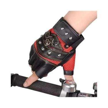 Imagem de Luvas De Motocicleta Unissex Em Couro PU Impermeáveis Com Rebites De C