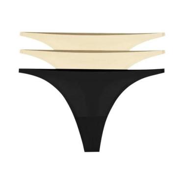 Imagem de Calcinhas G-String Femininas De Seda Gelada Sem Costura Com Cintura Em