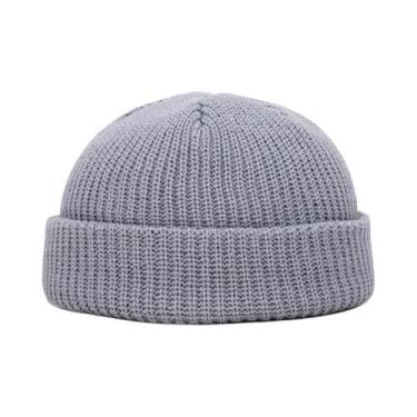 Imagem de Gorro De Inverno Tricotado Unissex, Estilo Hip Hop, Cor Sólida, Para H