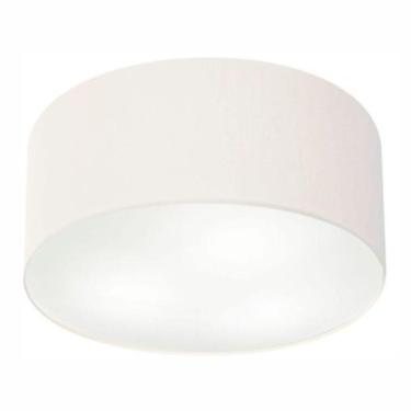 Imagem de Plafon Cilíndrico Vivare Md-3055 Cúpula Em Tecido 80x21cm - Bivolt Branco 127/220v