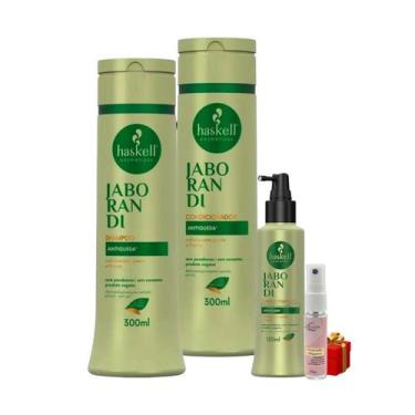 Imagem de Kit Haskell Jaborandi Shampoo + Condicionador 300ml + Tonico 120 ML + 