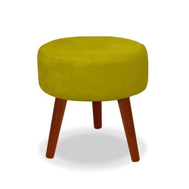 Imagem de Puff Redondo Decorativo Danny Amarelo Pés Palito