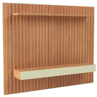 Imagem de Painel Ripado Para Tv 65 Pol 2 Gavetas 223cm Baraka D03 Freijó Off White - Lyam Decor