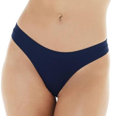 Imagem de Calcinha Fio Dental DeMillus 51467 Ultraleve Sem Costura, Azul marinho