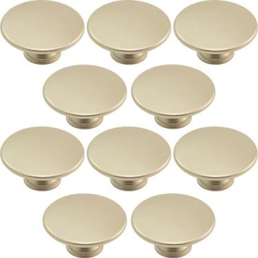 Imagem de Kit 10 Puxadores 201 Tucson Ponto Dourado Para Móveis Armários e Gavet