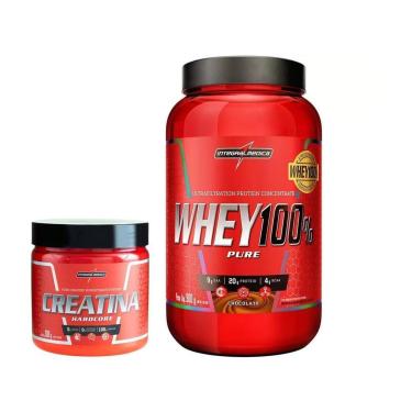 Imagem de Creatina Mono-hidratada Integralmédica Hardcore - 300g + Whey Protein Concentrado 900g-Unissex